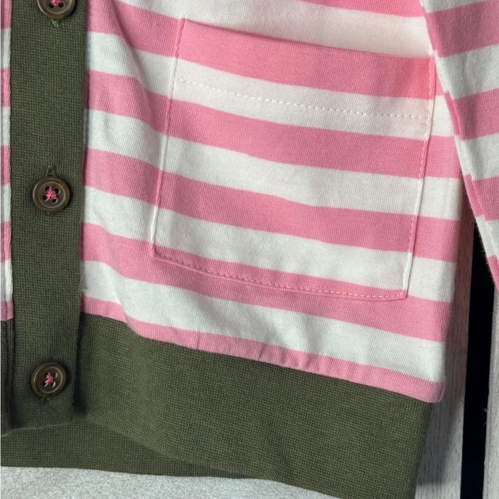 Oshkosh Lightweight Olive, White & Pink Lightweight Cardi, 4t. Great Condition